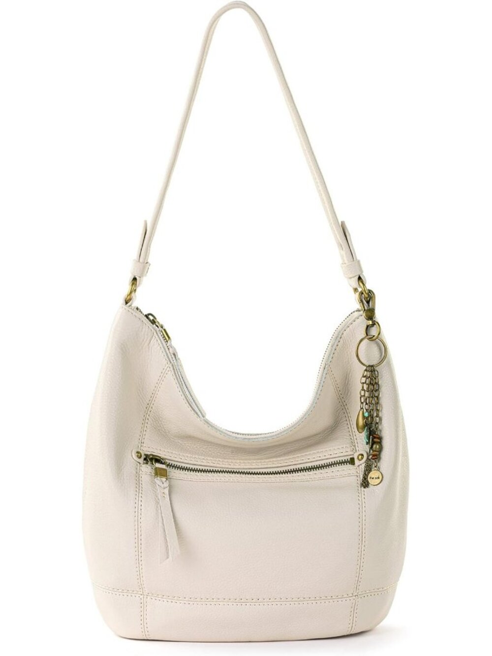 Large Slouchy Leather Hobo Bag with Zip Pocket - Stylish Shoulder Purse